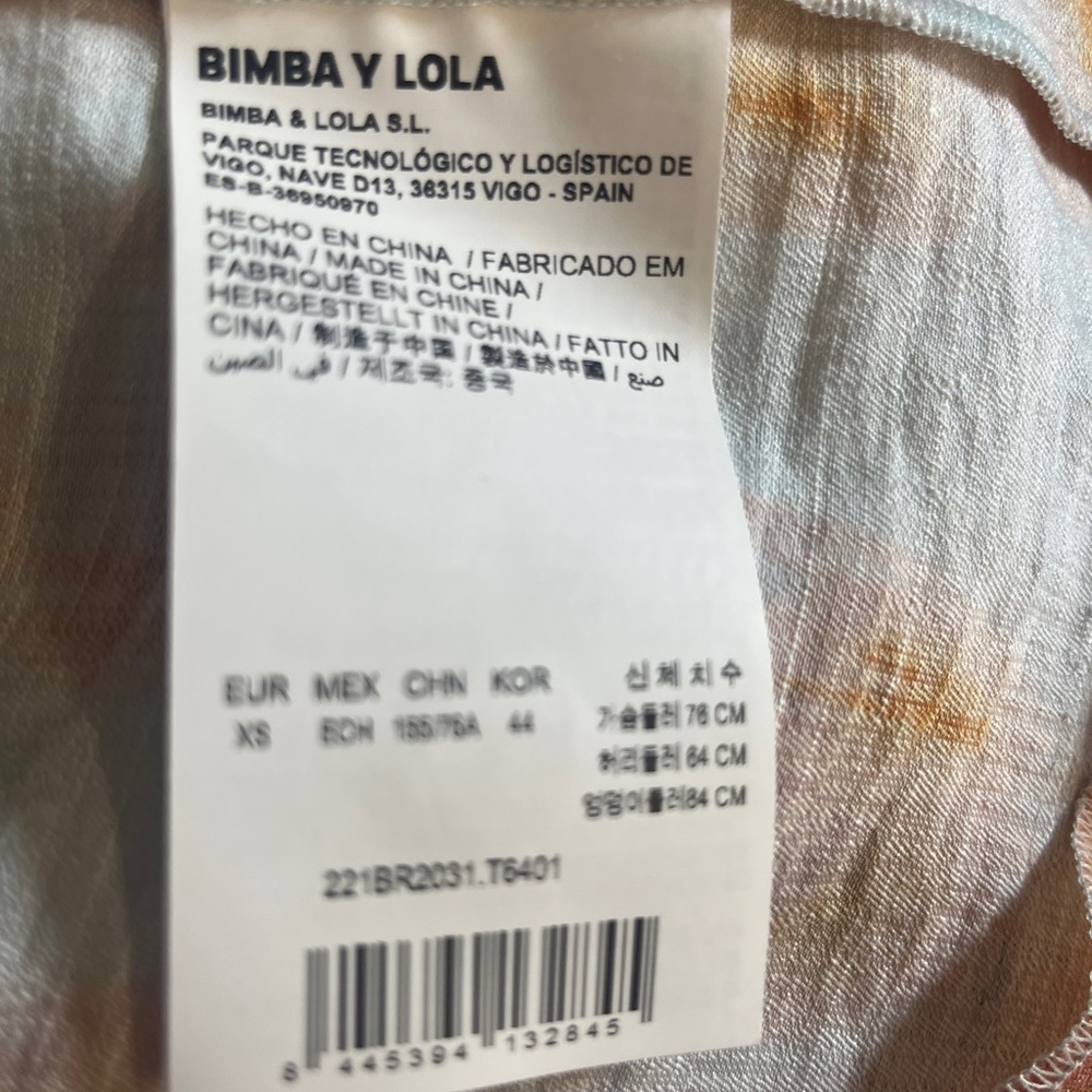 Bimba Y Lola Modern Orange and Tan Blouse Size XS - Picture 8 of 9